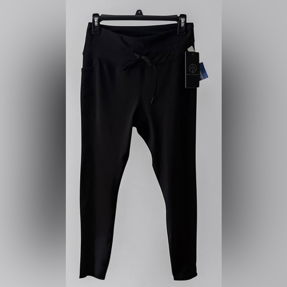 Move Theology Black Drawstring Pocket Leggings Large